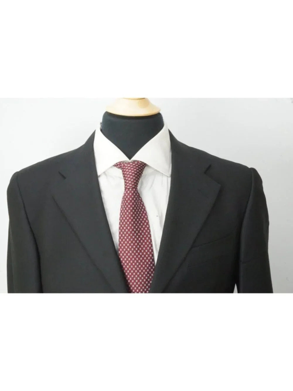 Burberry London Solid Black Wool 2 Pc Suit Jacket Pants Sz 36R BRAND NEW